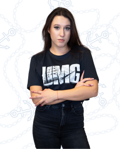 Koszulka T-shirt (UMG) - wizerunek Daru Młodzieży - granatowa