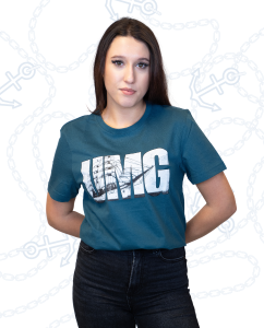 Koszulka T-shirt (UMG) - wizerunek Daru Młodzieży - morska