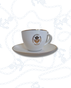 Filiżanka z podstawką oraz ze znakowanym kartonikiem